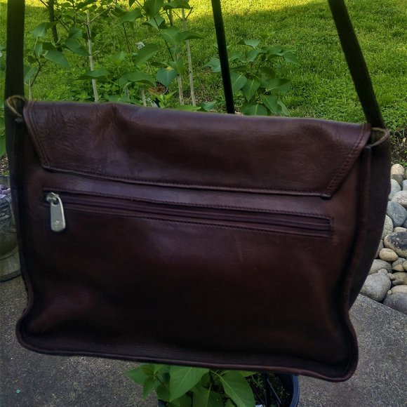 Ellington Vintage Pebbled Leather Messenger Crossbody Bag Adjustable Straps - Picture 10 of 10